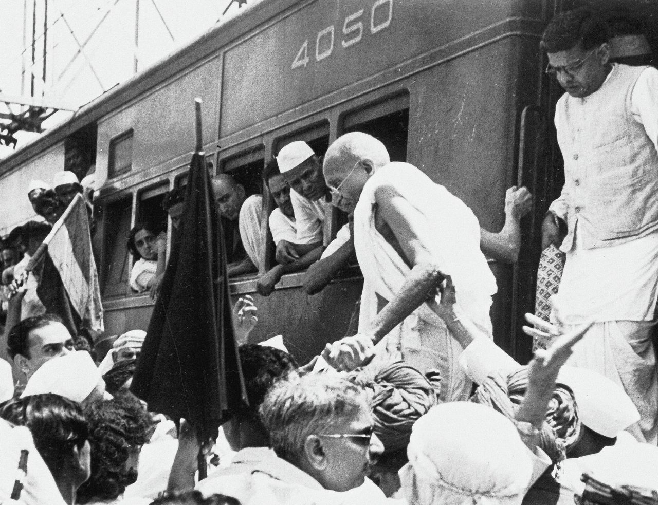 Mahatma Gandhi in het toenmalige Bombay, 1944.
