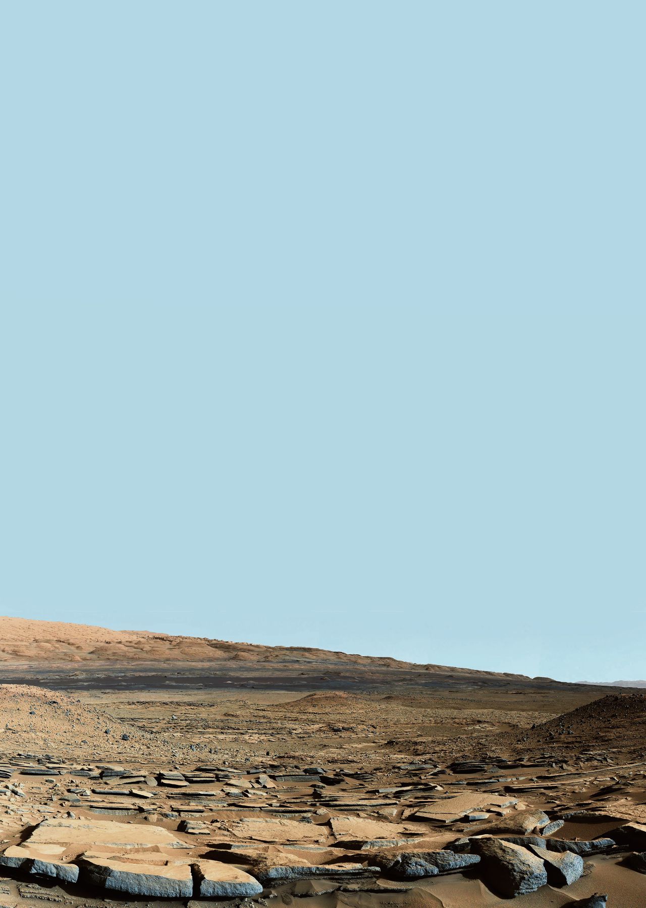 De Kimberley-formatie op Mars. De laagjes in dit landschap zijn gevormd door water dat ooit stroomde naar een verdwenen waterbekken.