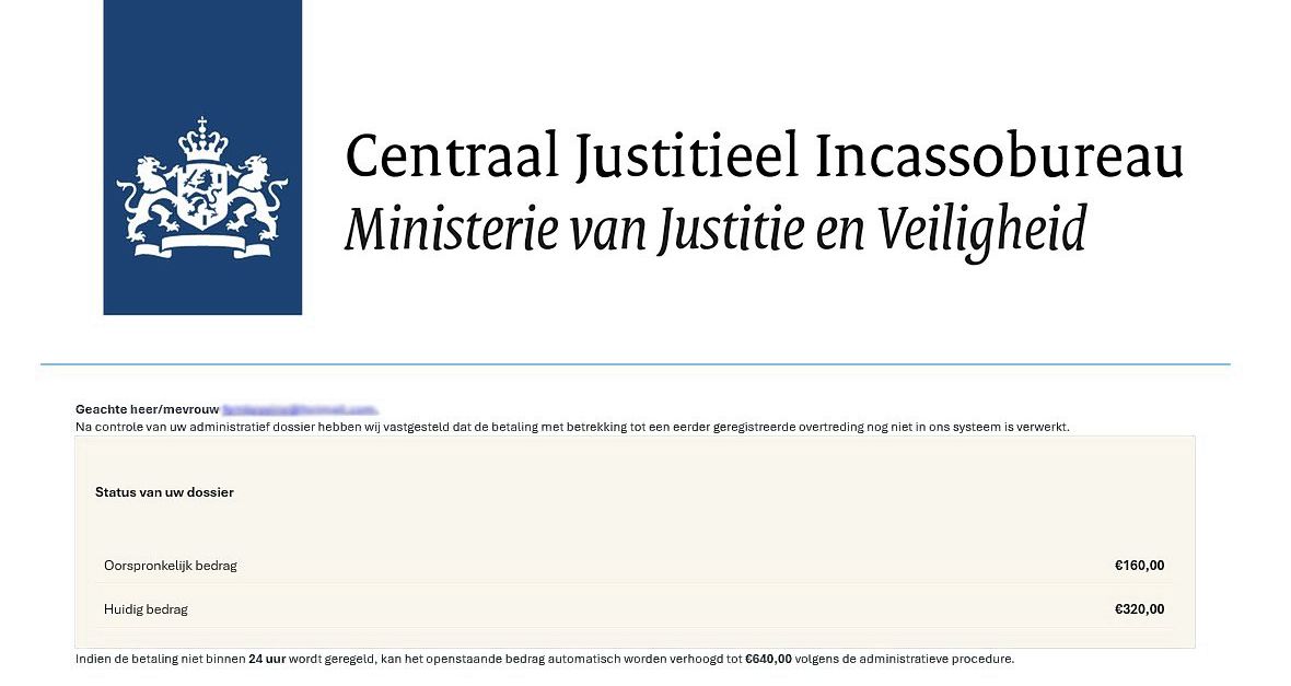 Nepmails van Centraal Justitieel Incassobureau gaan rond, mogelijk verband Odido-hack onderzocht