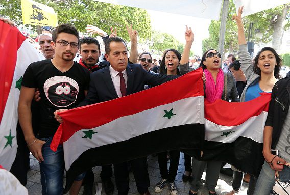 Aanhangers van de Syrische president Bashar Al-Assad