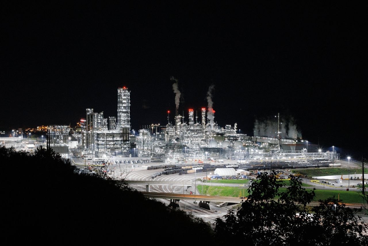 Het Shell-complex in Monaca, Pennsylvania.
