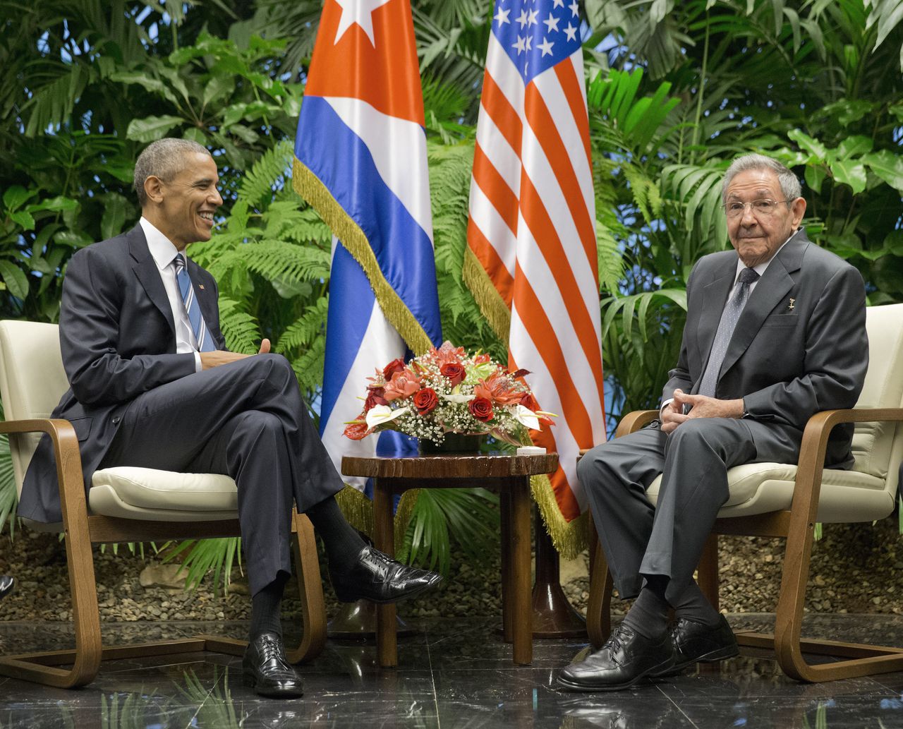 Obama ontmoet Raúl Castro op Cubaanse bodem 