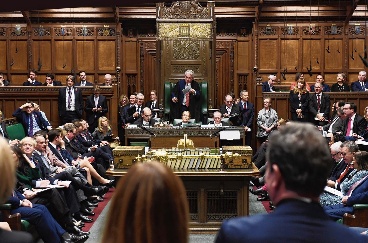 Lagerhuis-voorzitter John Bercow, woensdag, bij het laatste parlementaire vragenuurtje onder zijn voorzitterschap.