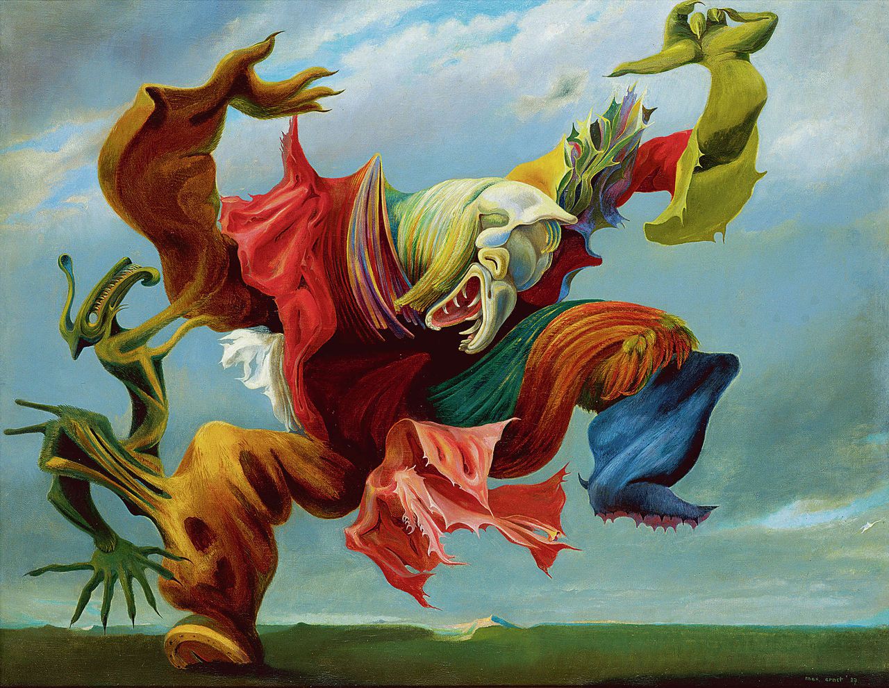 Max Ernst, ‘De Huisengel (De triomf van het surrealisme)’ (1937, olieverf op doek, 114 × 146 cm)