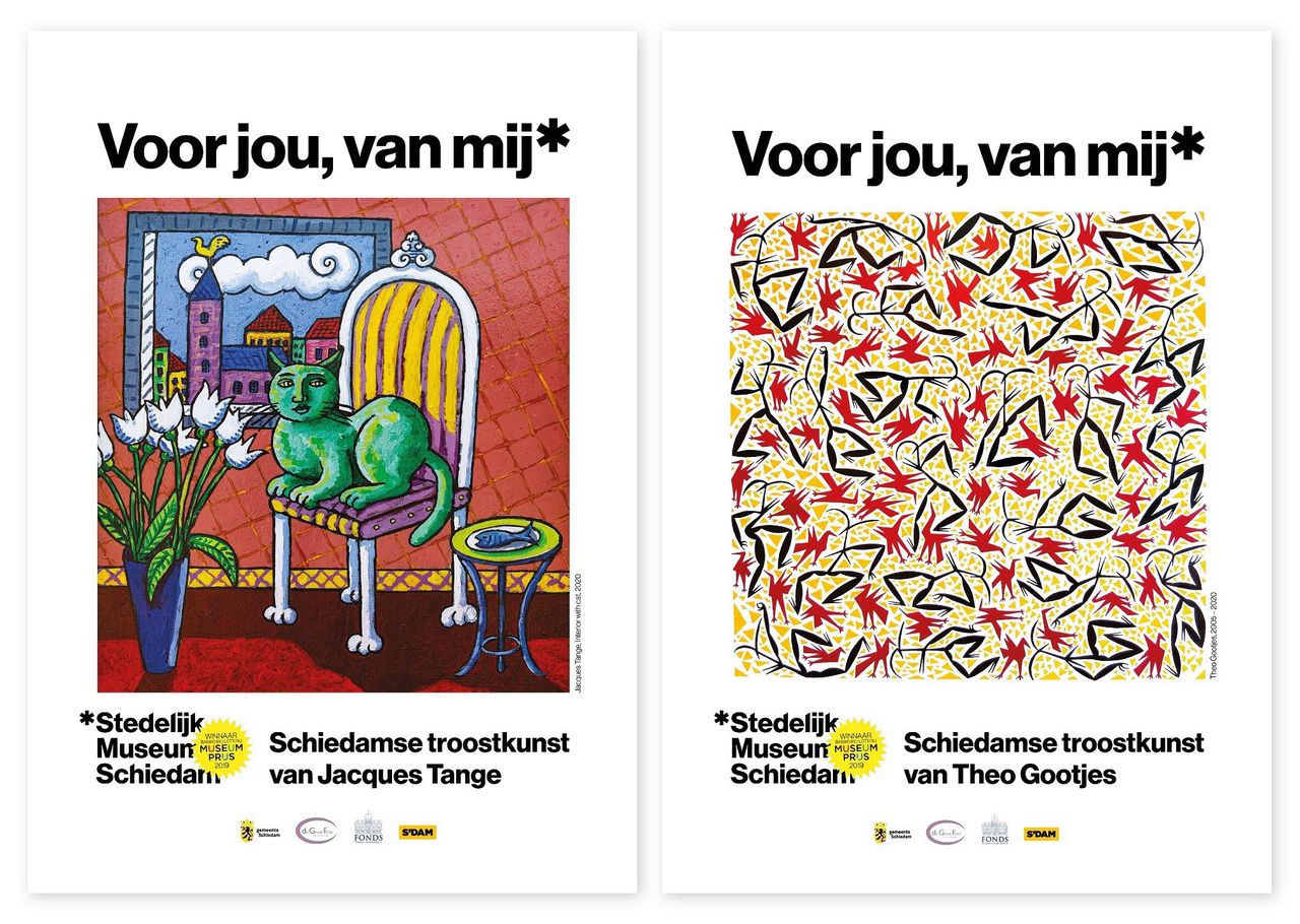 Het Stedelijk Museum Schiedam vroeg lokale kunstenaars om ‘troostkunst’ te maken. Het verspreid de werken op posters en ansichtkaarten