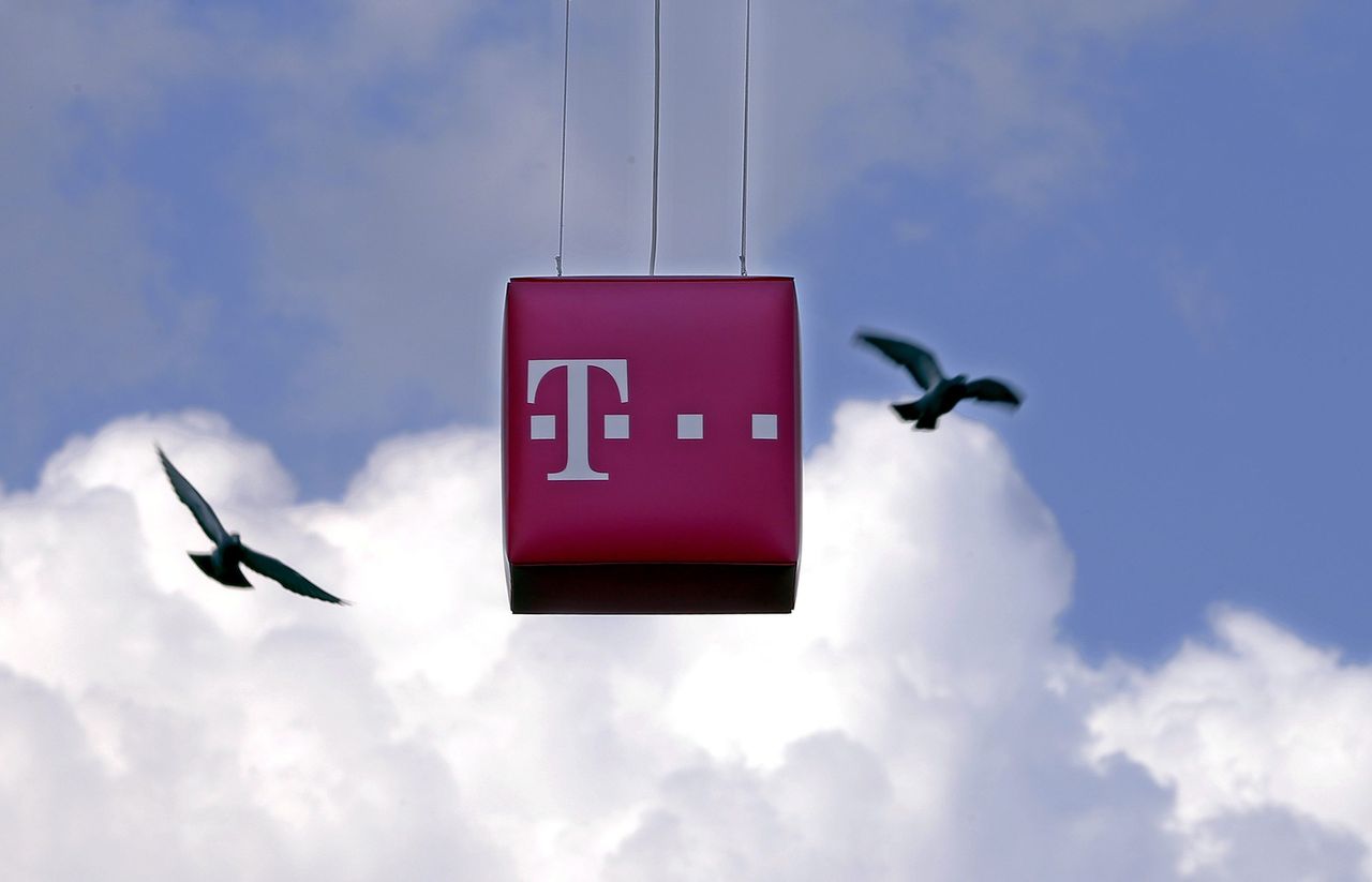 Het logo van T-Mobile.