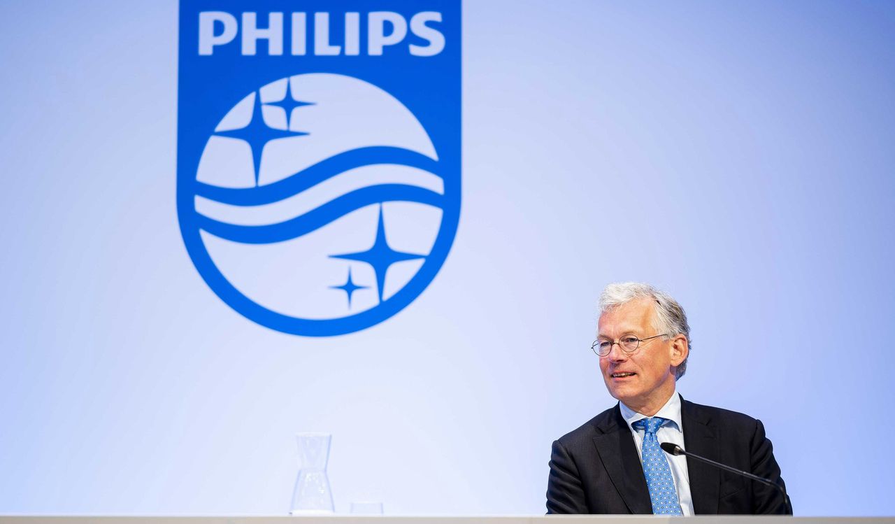 Philips-topman Frans van Houten op de aandeelhoudersvergadering in 2020.