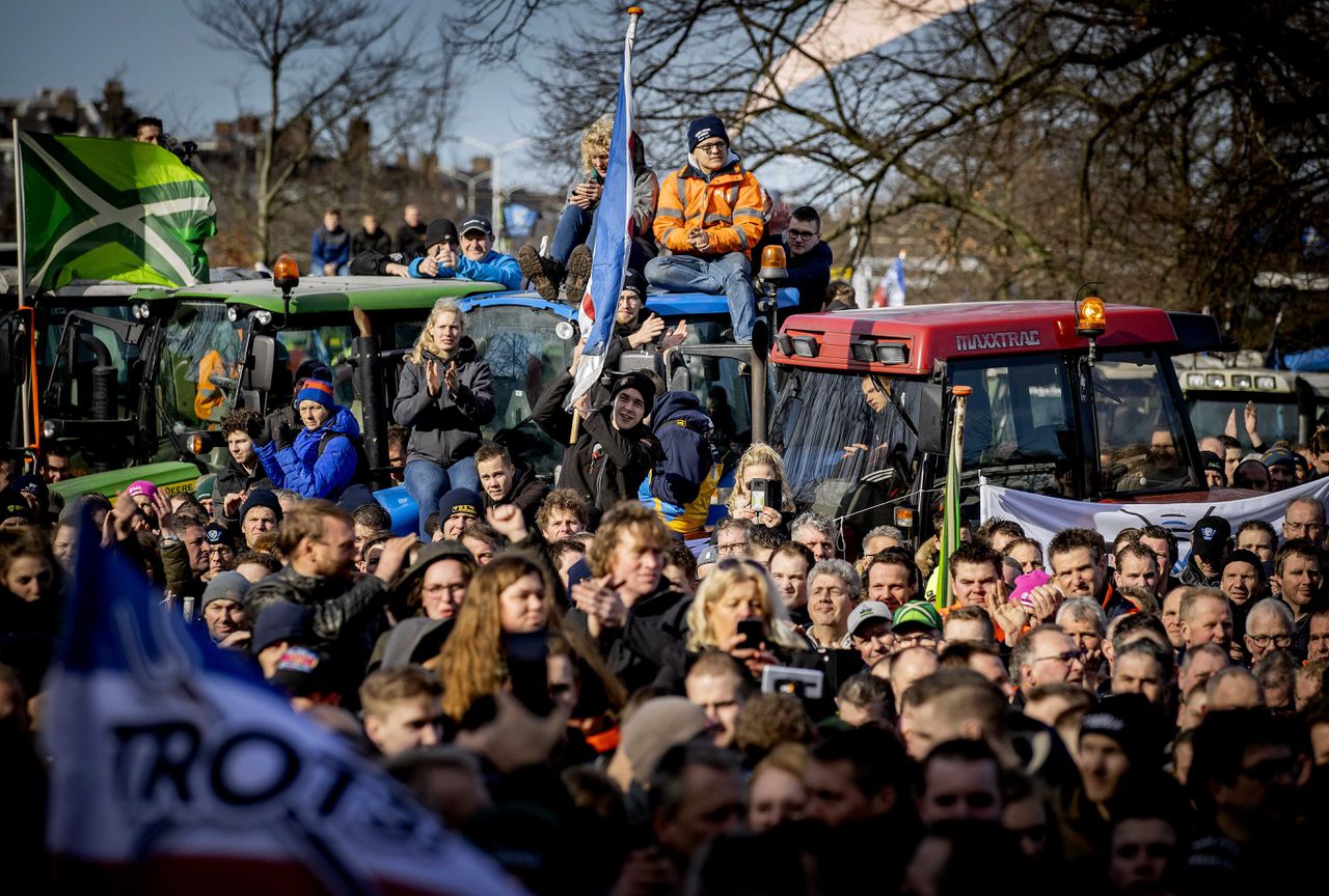 Arrestatie bij boerenprotest in Den Haag 