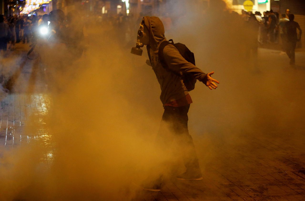 Tijdens de Gezi-protesten in Istanbul in 2013 werd er hard opgetreden door de Turkse oproerpolitie.