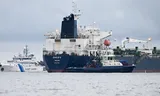 Oil tanker Eagle S in the Finnish Golf on December 28, 2024. Estonia then started with Marine Patrouilles to protect an undersea cable that delivers electricity from Finland after suspected sabotage of another cable on Christmas Day.  