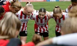 De vrouwen van PSV voor een duel in de Europa Cup tegen FC Minsk. 