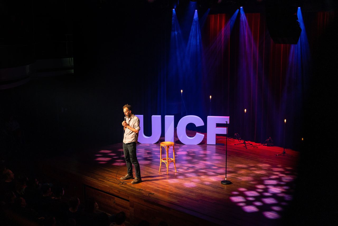 Comedian Neil Robinson op het Utrecht Int. Comedy Festival