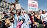 Tijdens de protestmars op de Pride in Amsterdam liepen mensen ook mee voor de rechten van transgender personen. 