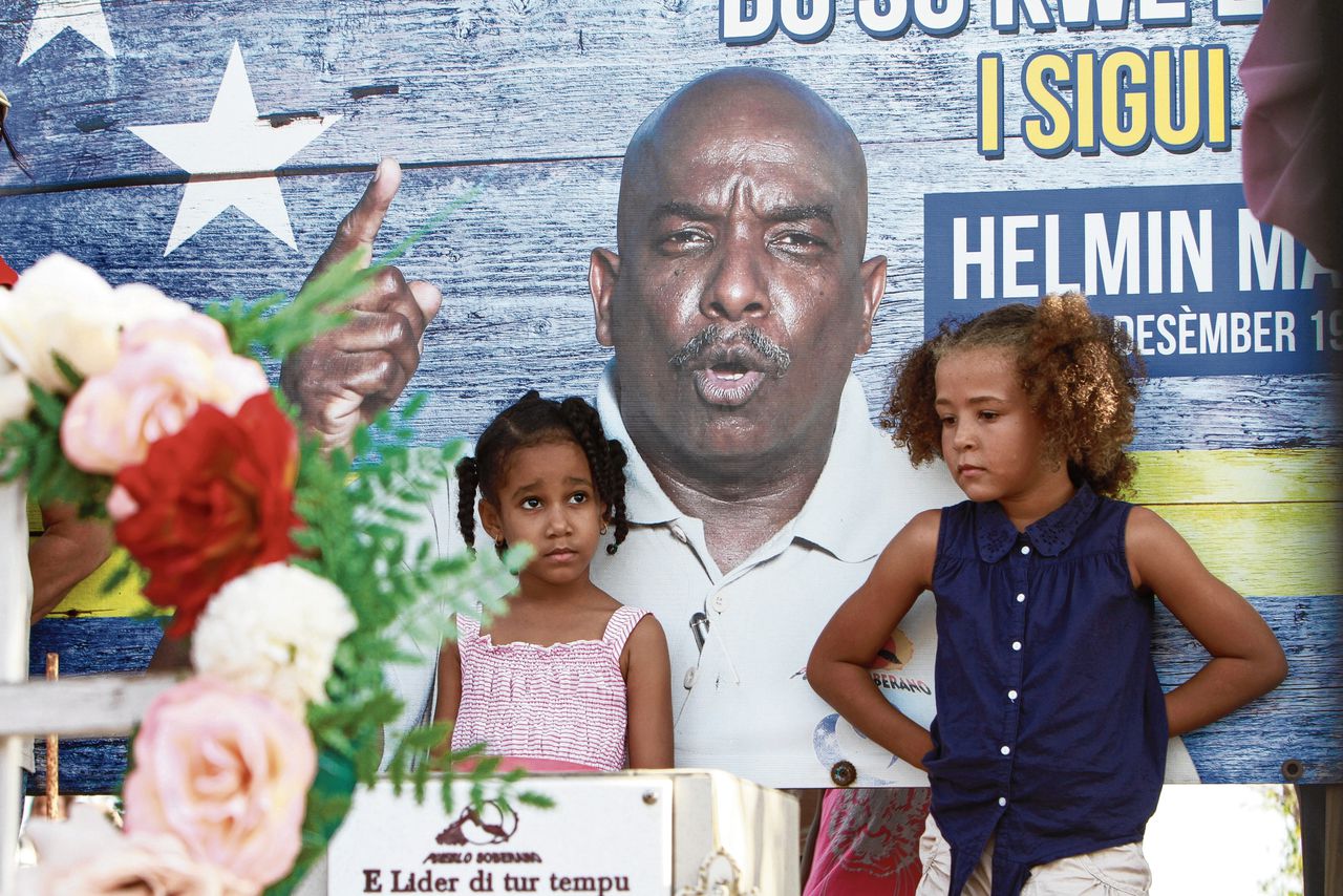Herdenking van Helmin Wiels in 2014, bij de vernoeming van een plein naar de in 2013 vermoorde Curaçaose politicus.