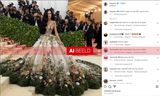 Een van de nepfoto's van Katy Perry, die in werkelijkheid helemaal niet bij het Met Gala was.