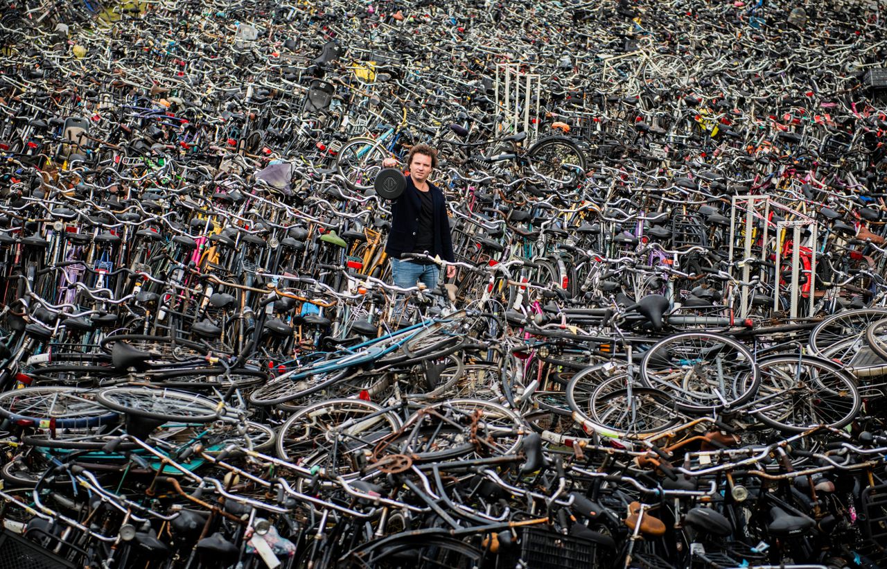 Mark Suurbier met zijn fietspan.Foto Peter Audenaerde
