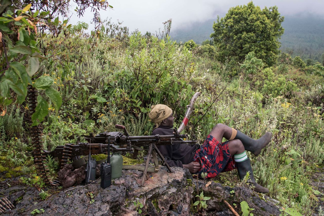 Parkwachter in het Virunga Nationaal park in Congo.