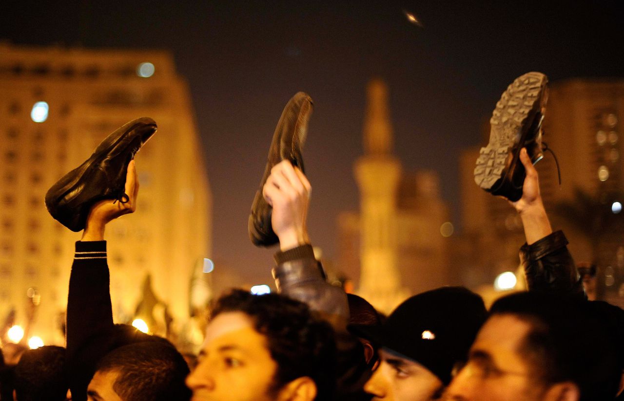 Archiefbeeld van protesten op het Tahrirplein in Cairo in 2011.