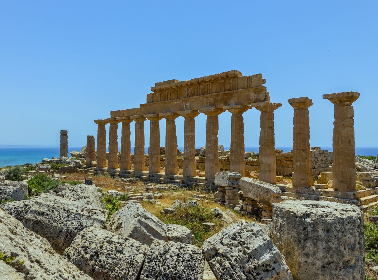 De tempel van Hera in Selinunte op Sicilië.