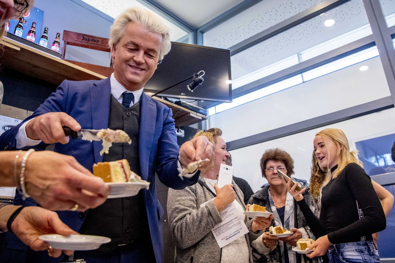 PVV-leider Geert Wilders tijdens een bezoek aan de gemeente Rucphen.
