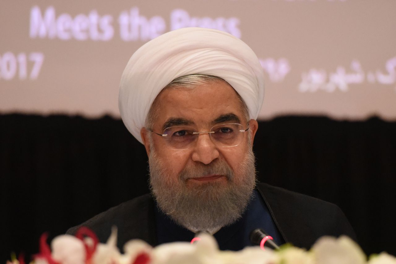 De Iraanse president Hassan Rouhani tijdens de Algemene Vergadering van de Verenigde Naties in New York.