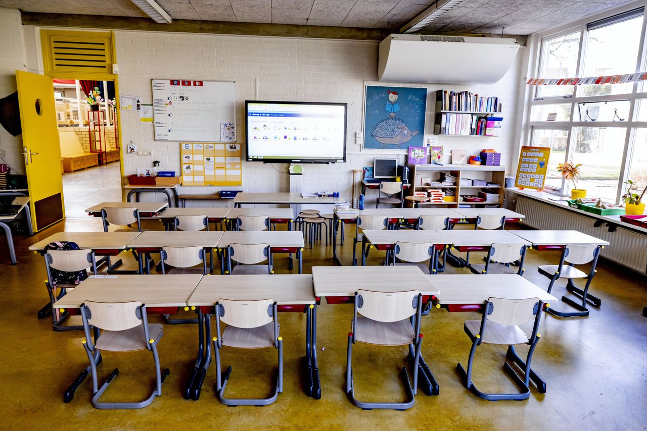 Klaslokaal op een basisschool in Rotterdam. Bij de meeste scholen in Nederland is de basis goed, maar de effectiviteit van de lessen kan op veel plekken flink verbeterd worden, blijkt uit een woensdag gepubliceerd onderzoek van de Onderwijsinspectie.