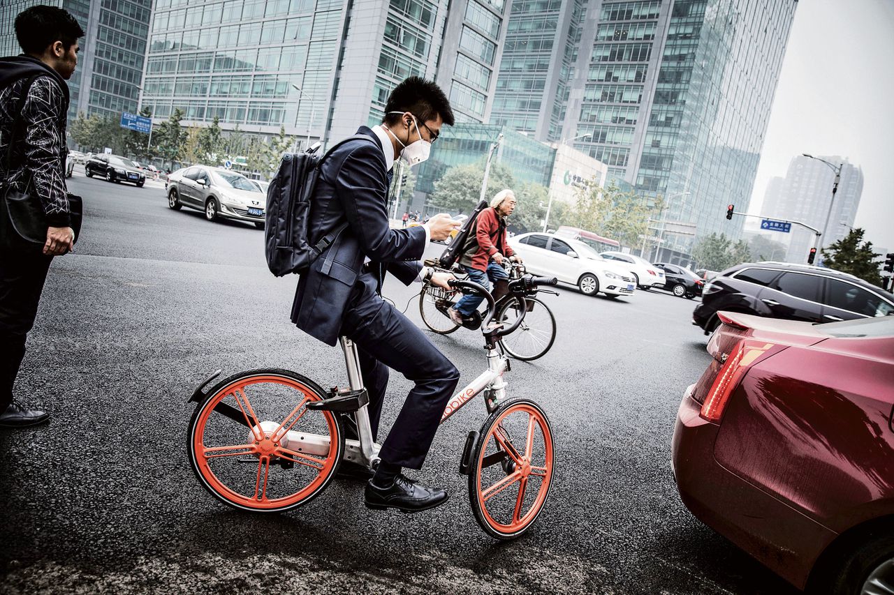 ‘Leenfietsen’ worden in China steeds populairder, zoals de fietsen van Mobike.