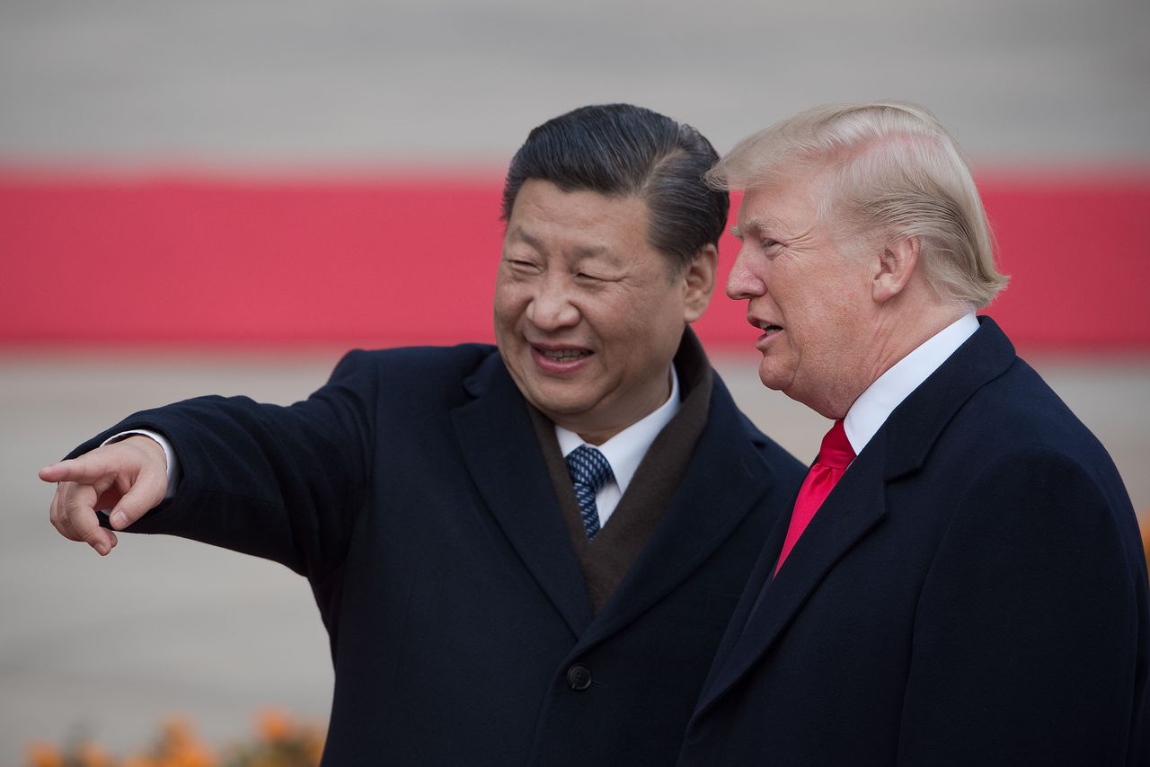 De Chinese president Xi Jinping en de Amerikaanse president Donald Trump in november vorig jaar.