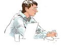 Rechtbanktekening van Thijs H. tijdens de inhoudelijke behandeling. Beeld Aloys Oosterwijk/ ANP 