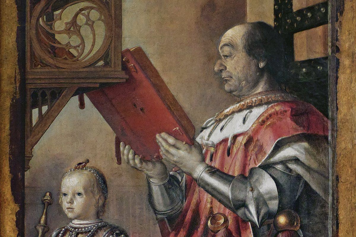 Portret van Federico da Montefeltro, een klant van Vespasiano, en zijn zoon Guidobaldo (ca. 1475, schilder betwist)