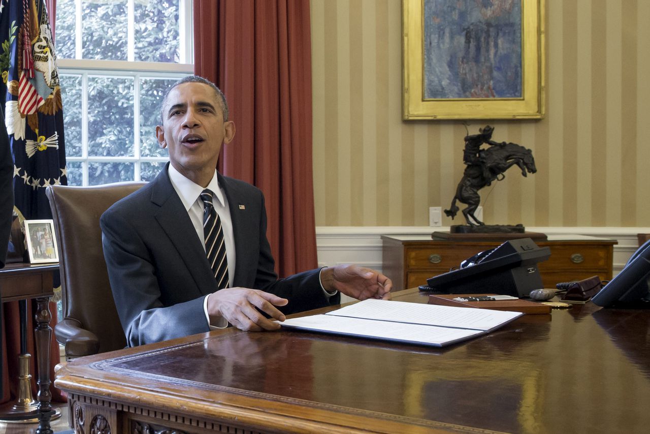 Obama in het Oval Office.