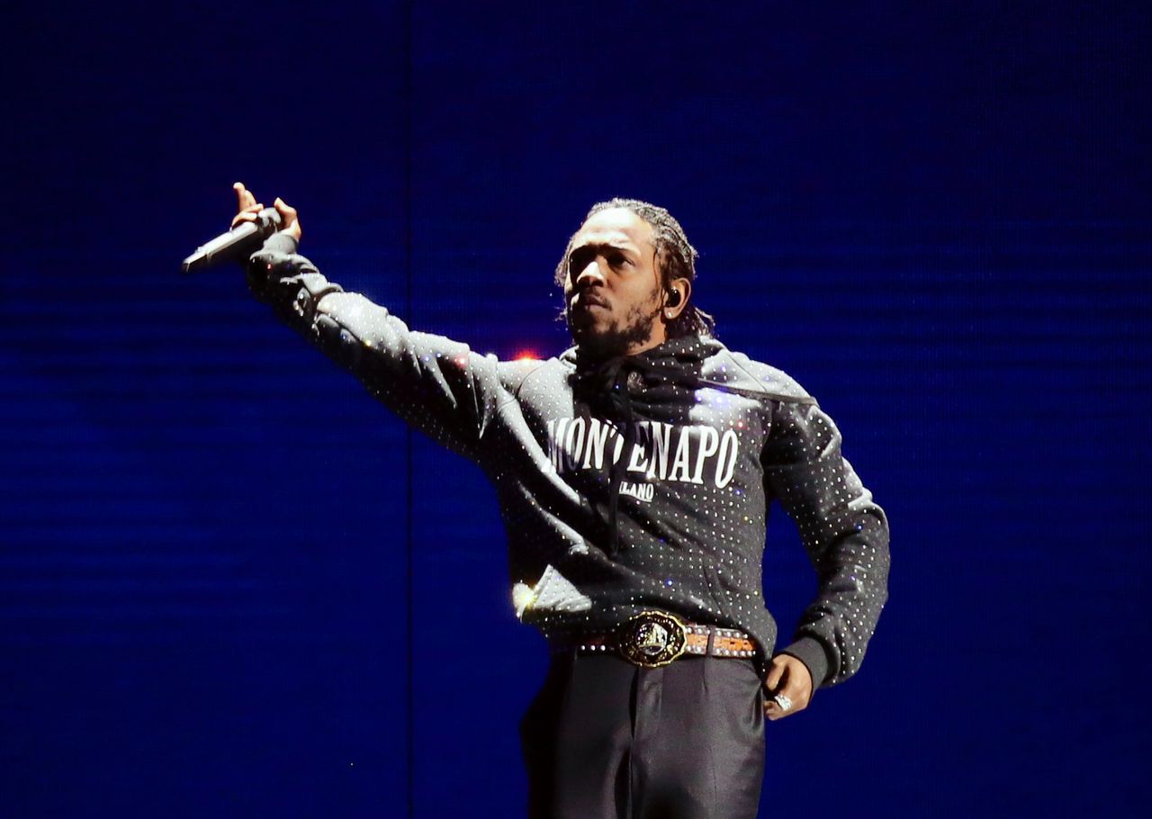 De Amerikaanse hiphop-ster Kendrick Lamar, hier woensdag bij een optreden in Londen.