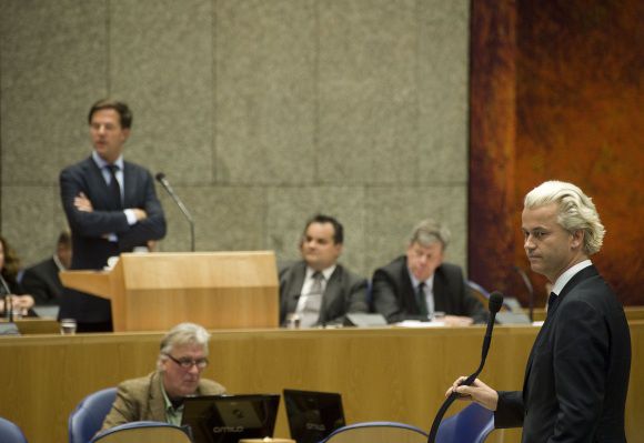 Den Haag : 22 september 2011 Algemene Politieke Beschouwingen. Rutte en Wilders nadat hij tegen de premier heeft gezegd, 'doe is normaal, man'. foto Â© Roel Rozenburg
