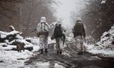 Oekraïnse militairen aan de grens.