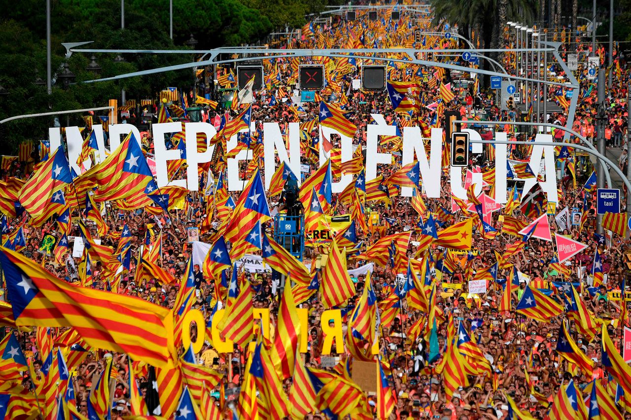 Miljoen separatisten op de been in Barcelona 