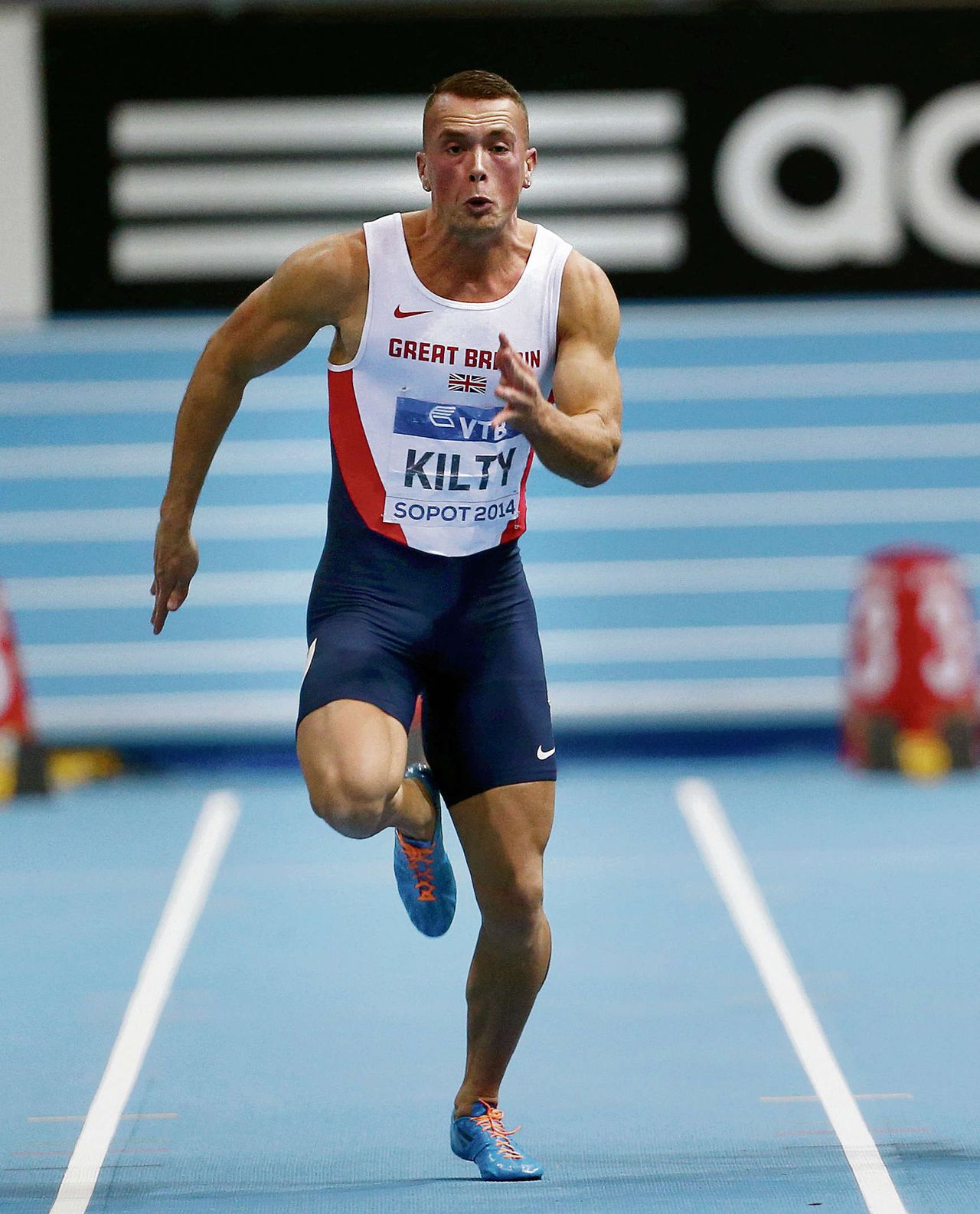 De Brit Richard Kilty won gisteren het koningsnummer op de WK Indoor, de 60 meter.