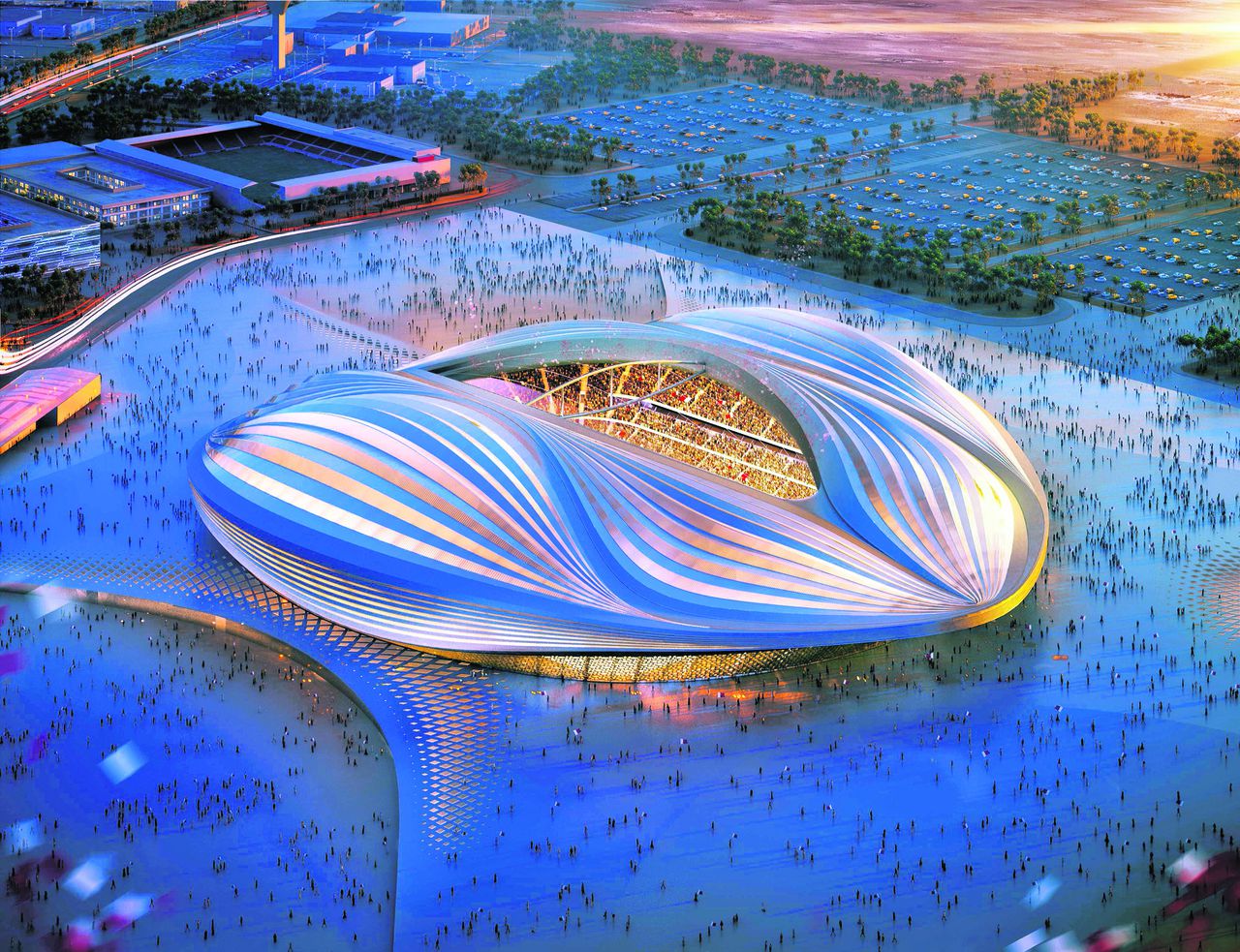 Ontwerp voor Al-Wakrah-stadion door Zaha Hadid