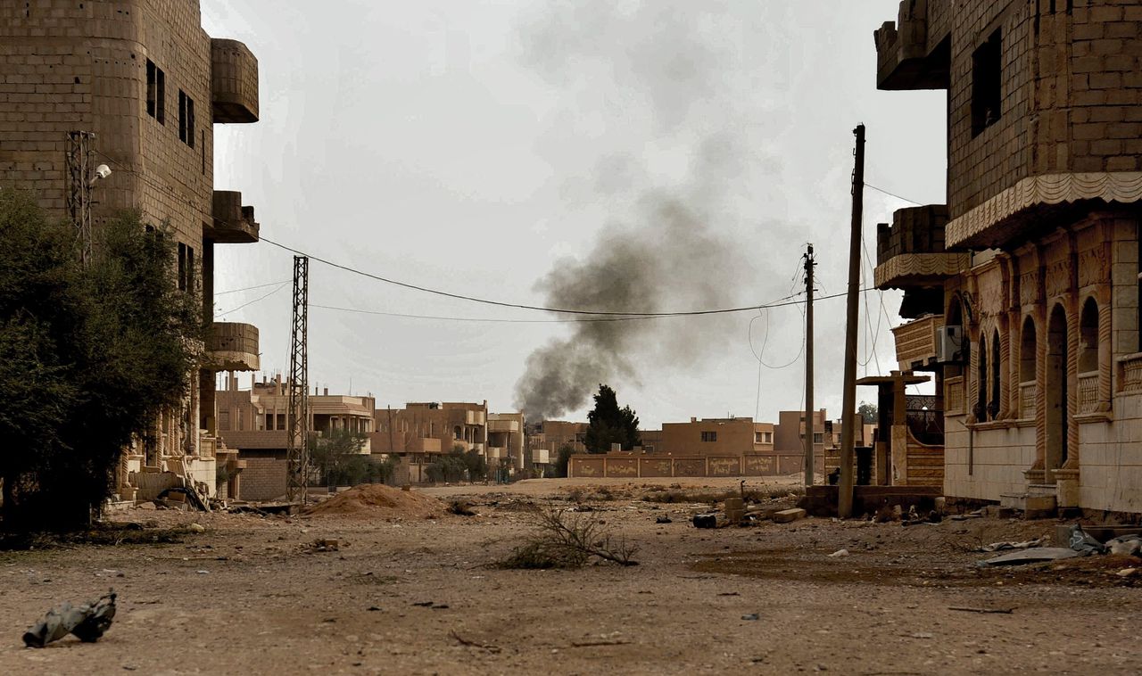 Bombardementen op Al-Bukamal in 2017.