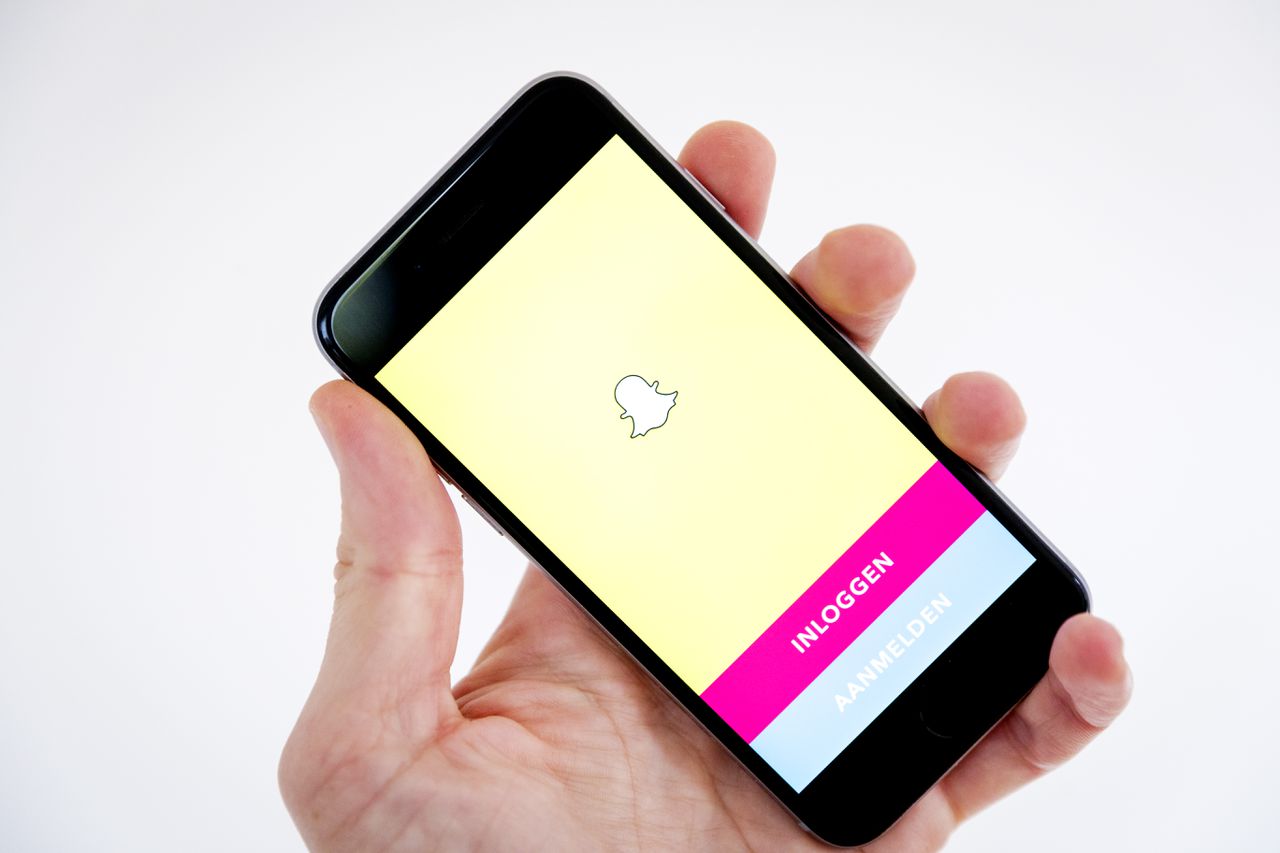 De app Snapchat op een mobiele telefoon.