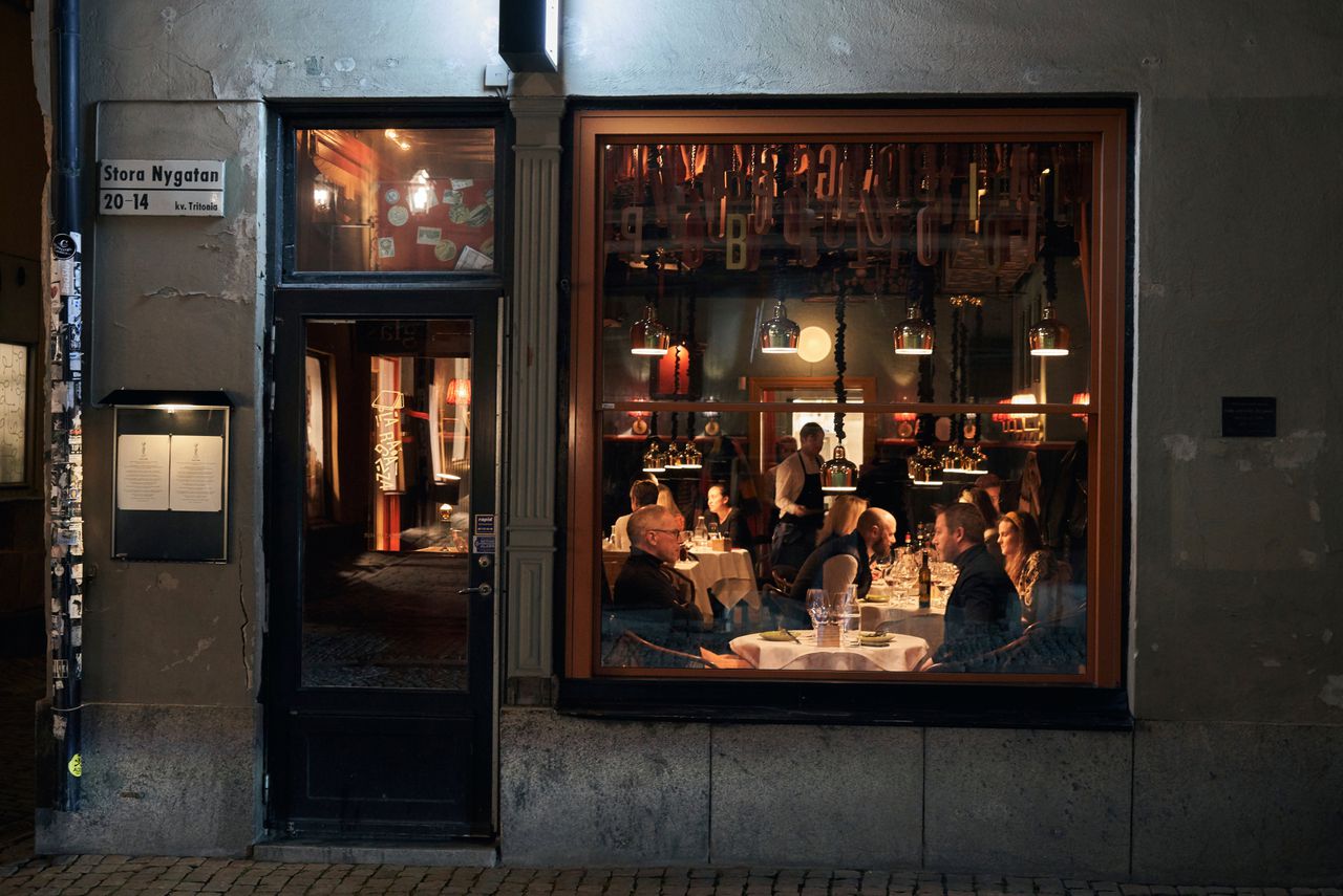 Een restaurant in de Zweedse hoofdstad Stockholm, afgelopen woensdag.