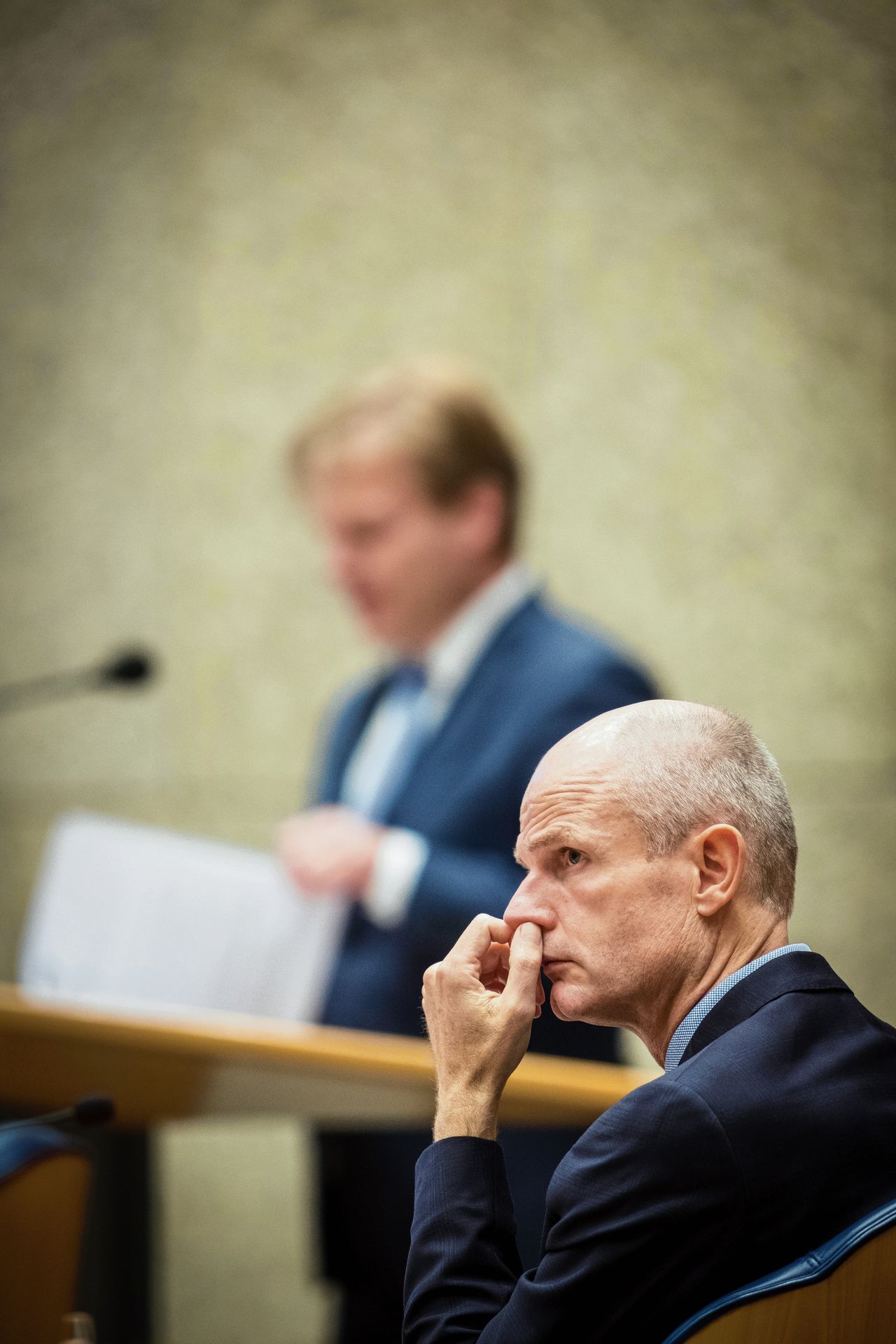 Minister Blok tijdens het debat.Foto David van Dam