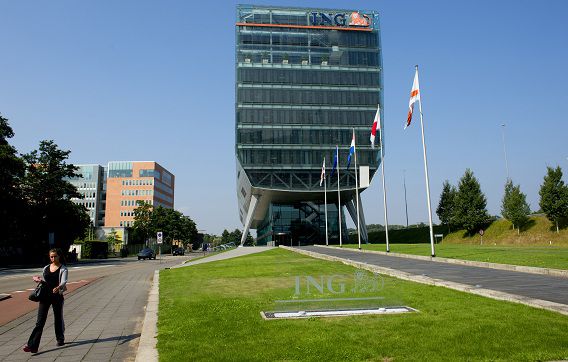 Exterieur van het hoofdkantoor van de ING.