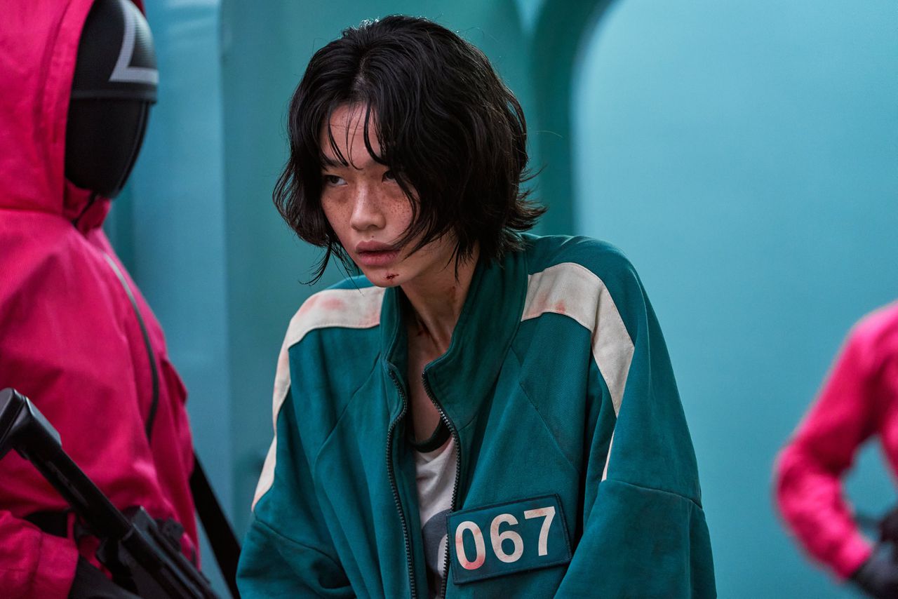 Actrice en model Jung Ho-Yeon als de Noord-Koreaanse vluchtelinge Kang Sae-byeok (of Speler 067).