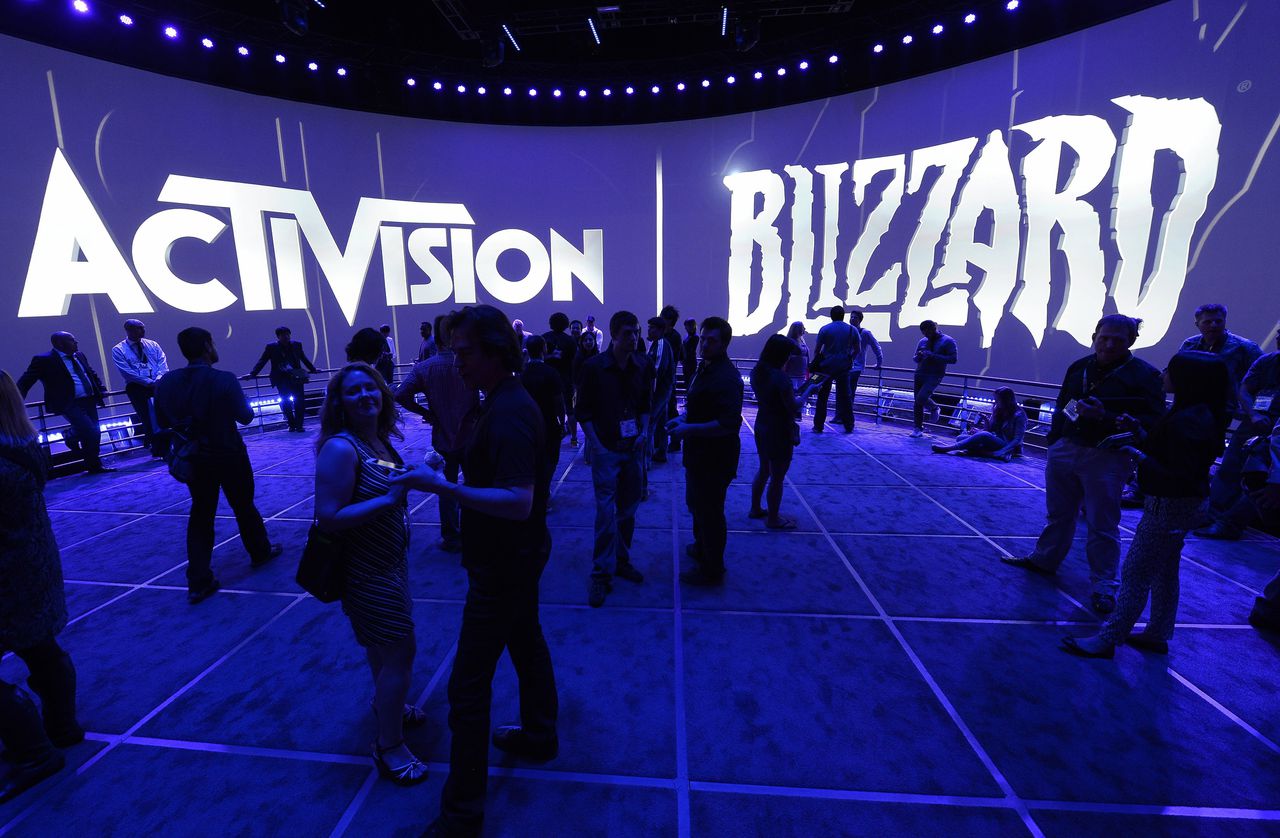 Bezoekers van de Activision Blizzard tentoonstelling in Los Angeles.