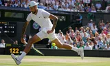 Nick Kyrgios tijdens de finale op Wimbledon tegen Novak Djokovic in 2022. 
