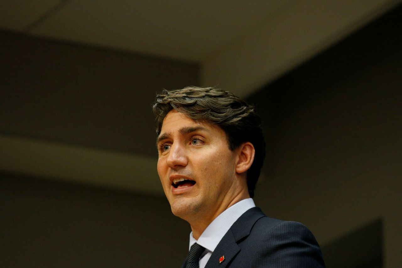Premier Justin Trudeau tijdens een persconferentie nadat hij sprak bij de Algemene Vergadering van de Verenigde Naties.
