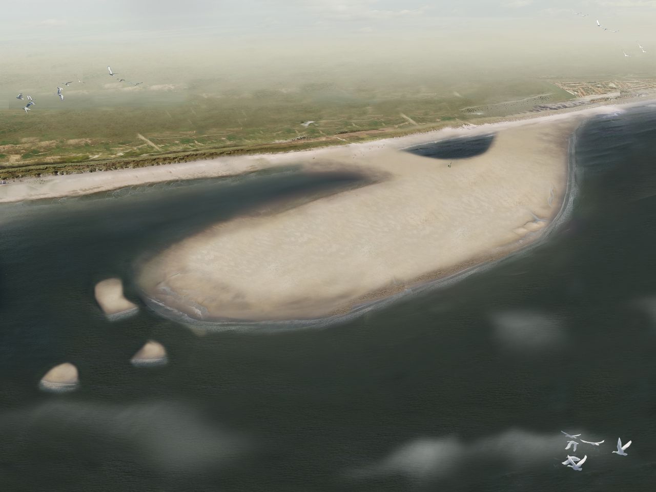 Wallpaper Een Zandmotor Voor De Kust Van Zuid Holland Nrc Desktop Wallpaper Free