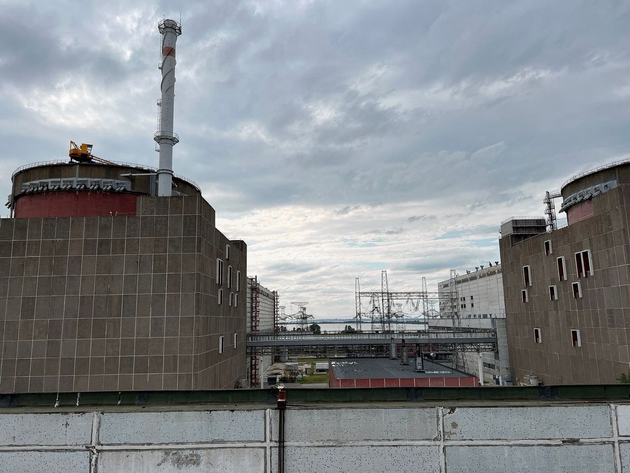 De door Rusland bezette kerncentrale in Zaporizja.
