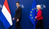 Premier Rob Jetten tijdens zijn kennismakingsbezoek met de voorzitter van de Europese Commissie, Ursula von der Leyen. 