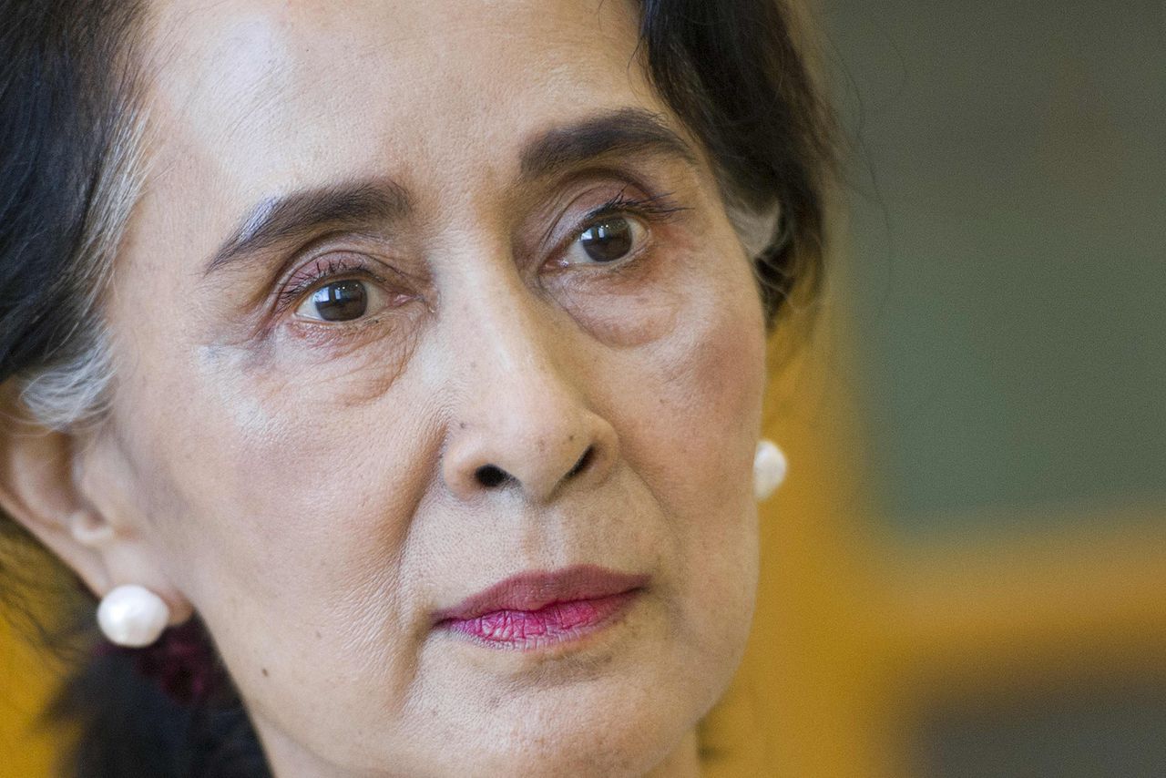 De afgezette regeringsleider Suu Kyi verschijnt vrijwel nooit in het openbaar.